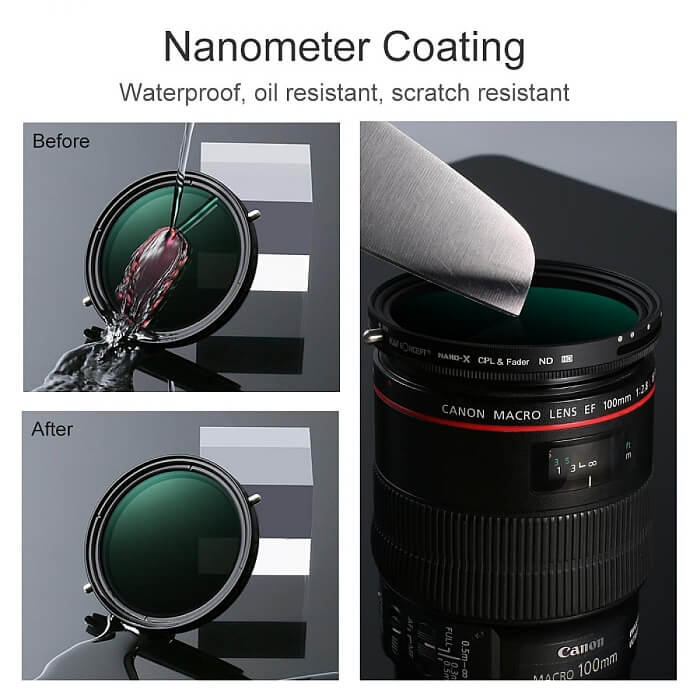 K&F CPL Variable Fader NDX ND2-ND32 Green Filter