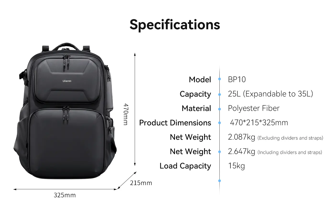Ulanzi BP10 Hardshell Camera Backpack 35L B012GBB1