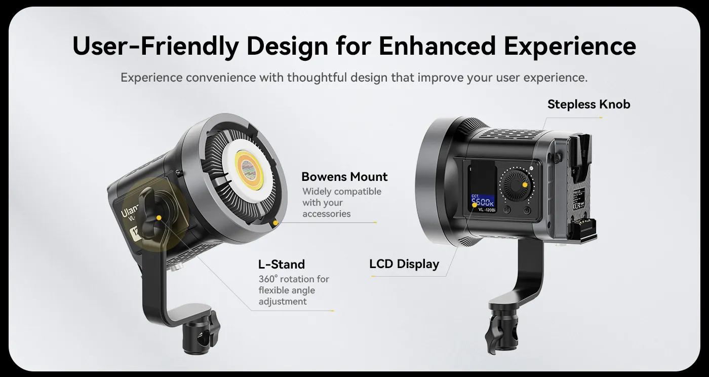 Ulanzi VL-120Bi 120W V-Mount COB Video Light
