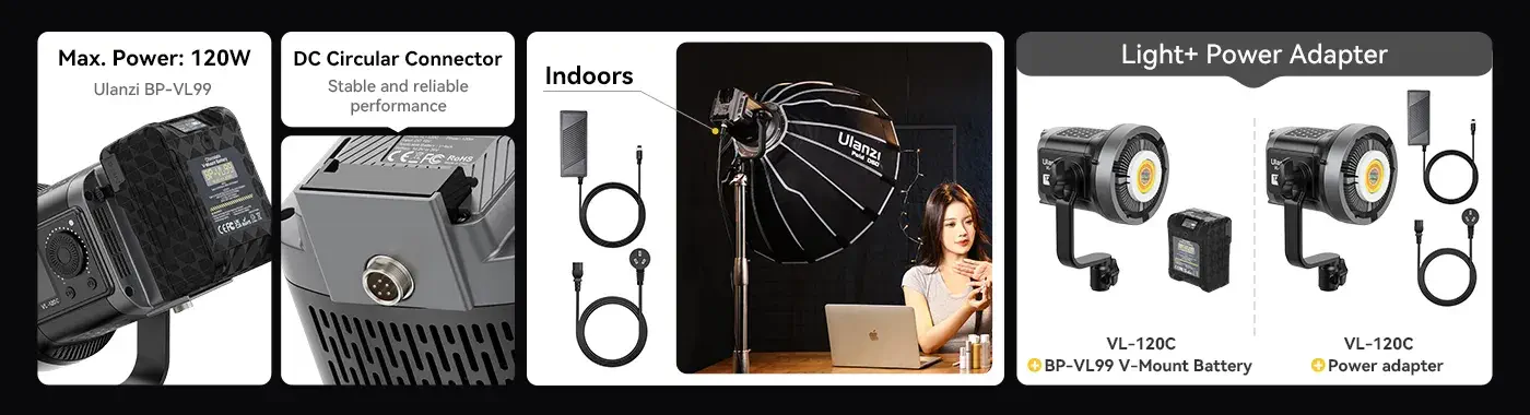 Ulanzi VL-120Bi 120W V-Mount COB Video Light