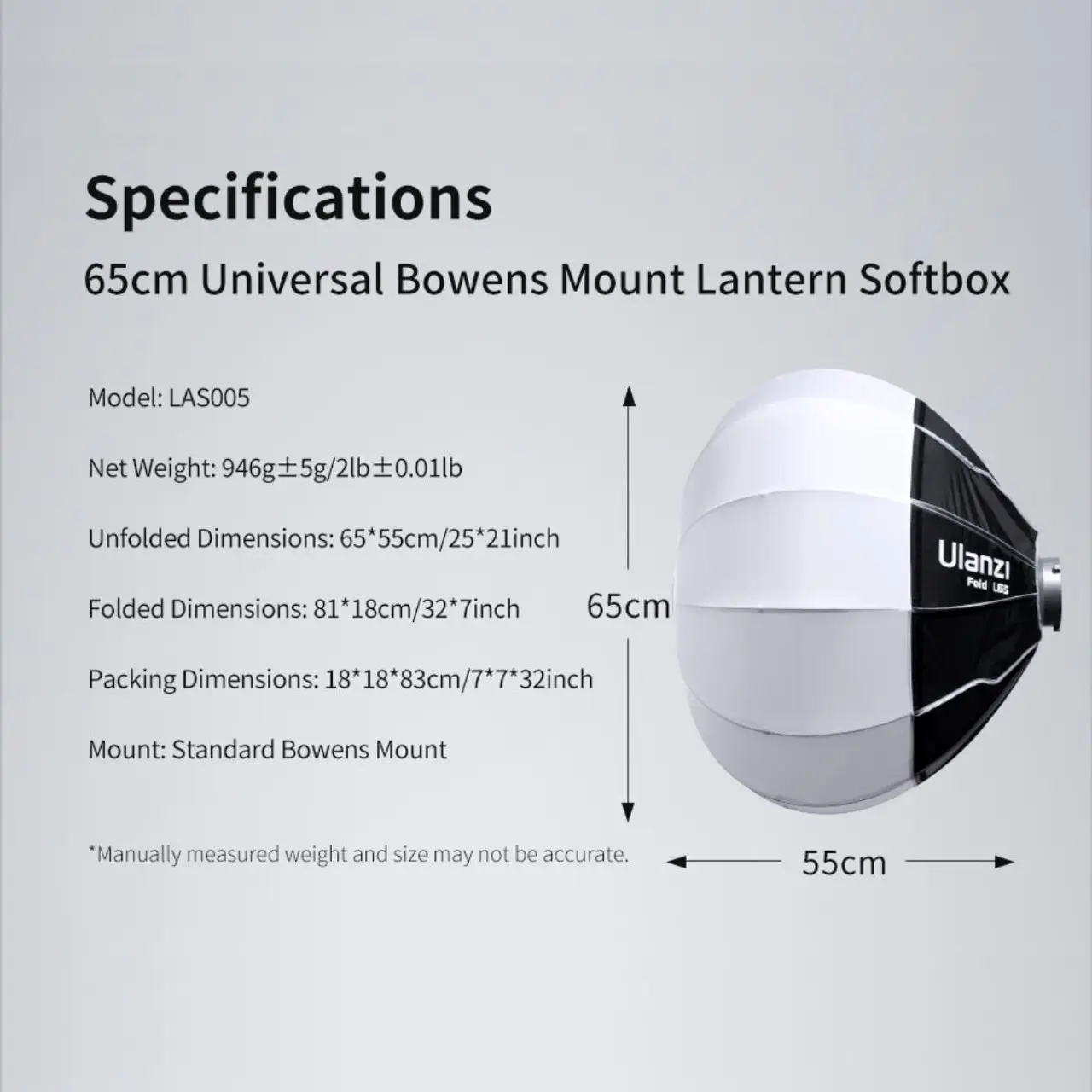 Ulanzi L061 65cm Lantern Softbox with Bowens Mount