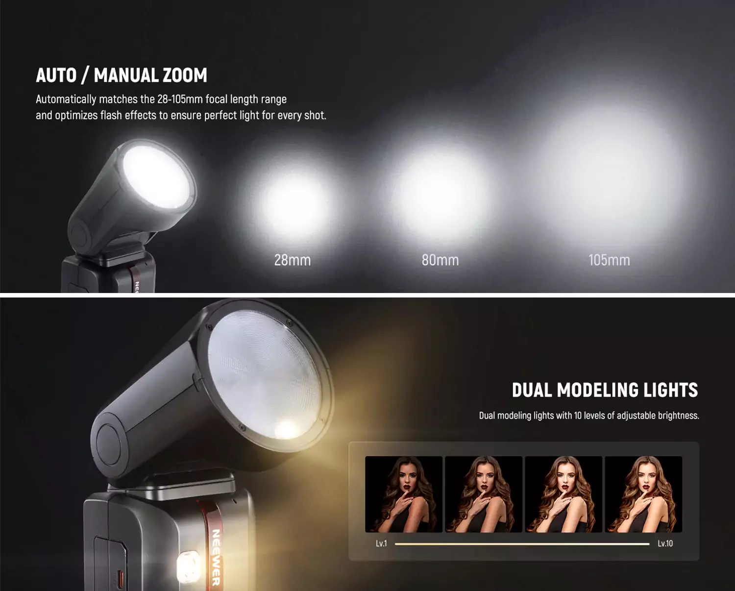 NEEWER Z2PRO TTL Round Head Flash Speedlite
