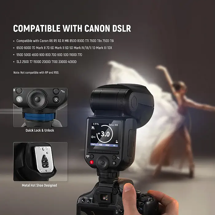 NEEWER Z2PRO-C TTL Round Head Flash Speedlite for Canon